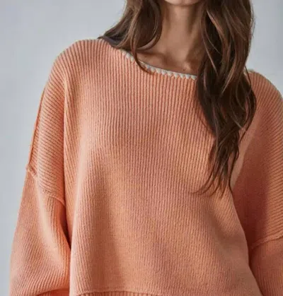 By Together Oversized Knit Sweater In Coral In Multi