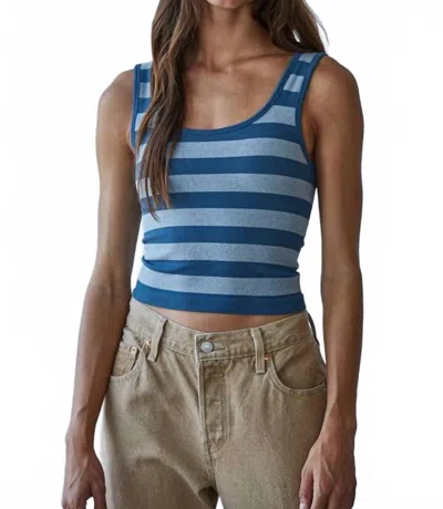 By Together Padded Stripes Top In Marine In Blue