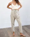 By Together Paperbag Pants In Taupe In Grey