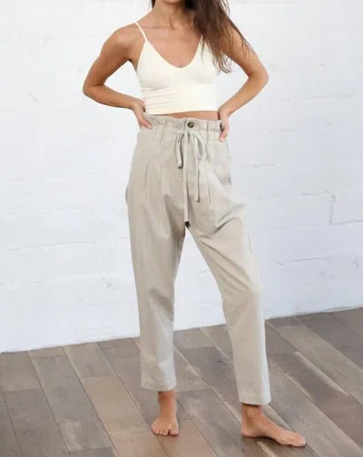By Together Paperbag Pants In Taupe In Grey