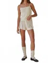 By Together Pointelle Floral Pajama Set In Cream In Multi