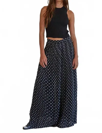 By Together Polka Dot Pleated Wide Leg Pants In Black