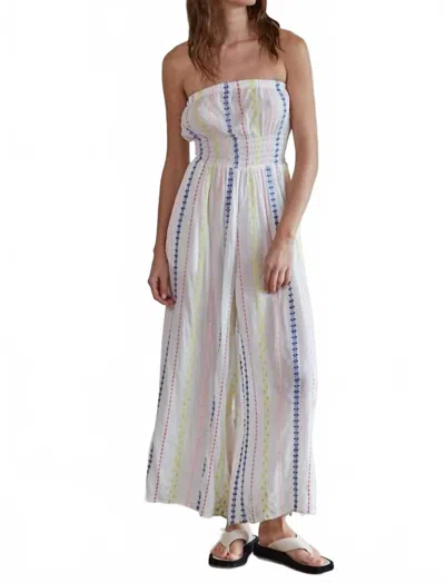 By Together Poolside Cotton Gauze Jumpsuit In White Multi