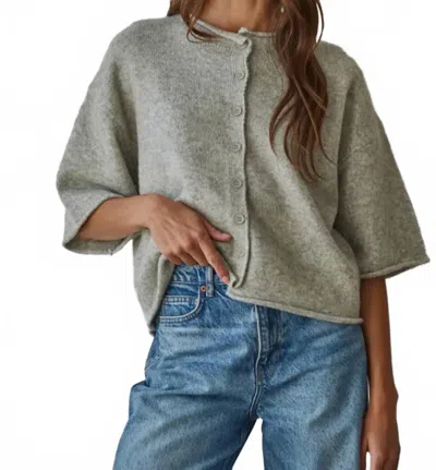 By Together Quinn Knitted Cardigan In Heather Grey In Gray