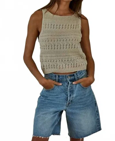 By Together Rael Sleeveless Sweater Pullover Top In Light Taupe In Multi