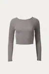By Together Ribbed Open-back Stretch-modal Top In Mocha In Multi