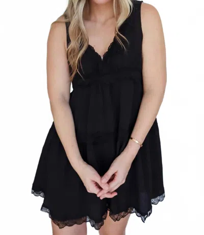 By Together Rosemary Mini Dress With Lace Detail In Black