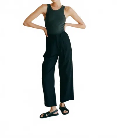 By Together Round Neck Tank Top In Washed Black In Green