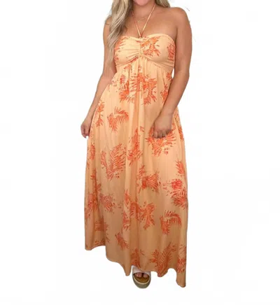By Together Running Through My Mind Halter Maxi Dress In Orange