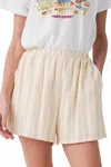 By Together Salvador Striped Shorts In Lemon Ivory In Neutral