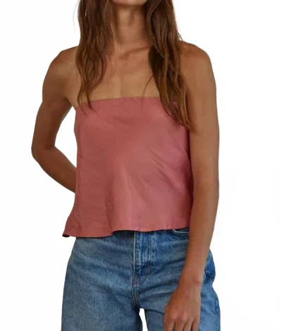 By Together Satin Strapless Tube Top In Ruby In Pink