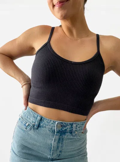 By Together Seamless Crop Tank Top In Black