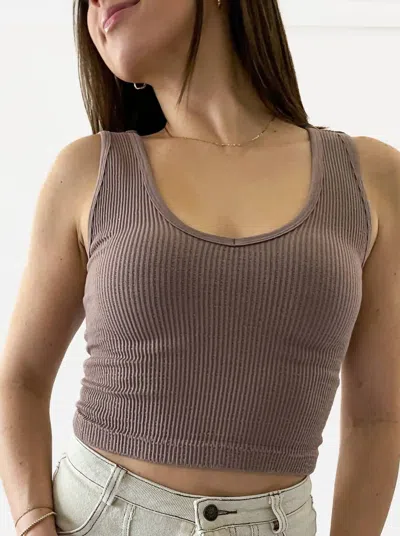 By Together Seamless Tank In Beige In Grey