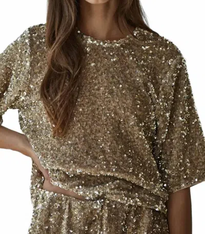 By Together Sequin Tunic Shirt In Gold Silver Sequin