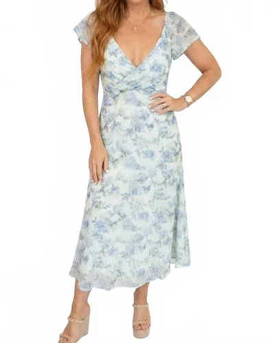 By Together Shannon Floral Sun Dress In Blue In Black