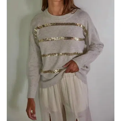 By Together Shimmer On Pullover Sweater In Cream