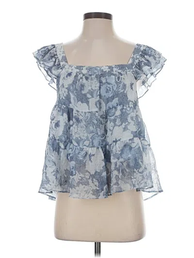 Pre-owned By Together Short Sleeve Blouse In Blue