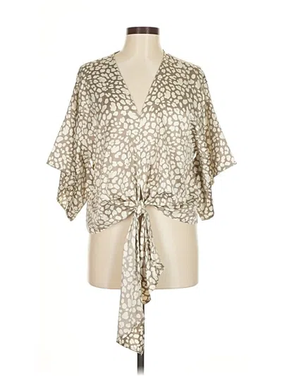 Pre-owned By Together Short Sleeve Blouse In Brown