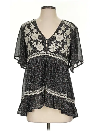 Pre-owned By Together Short Sleeve Blouse In Gray