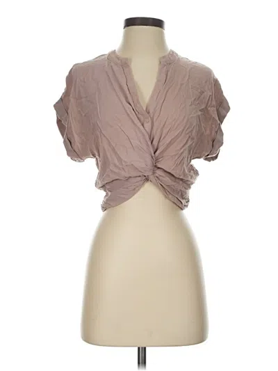 Pre-owned By Together Short Sleeve Blouse In Tan