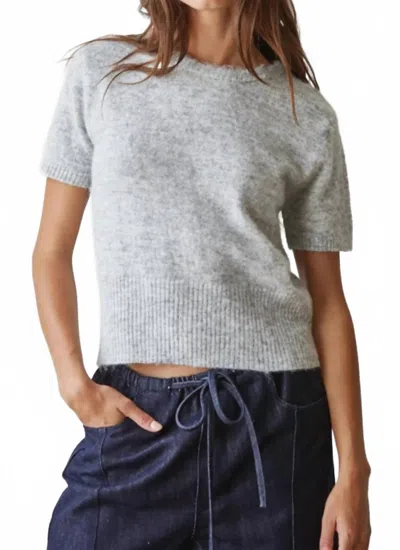By Together Short Sleeve Sweater In Light Heather Gray In Grey
