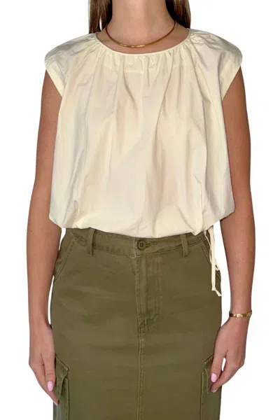 By Together Sleeveless Tie Waist Top In Cream In White