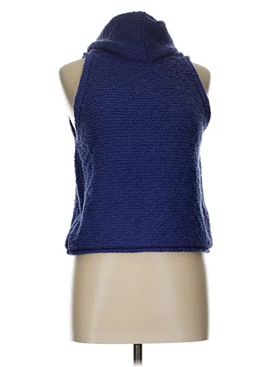 Pre-owned By Together Sleeveless Top Blue Halter Neckline Tops