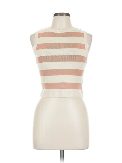 Pre-owned By Together Sleeveless Top Ivory Halter Neckline Tops In White