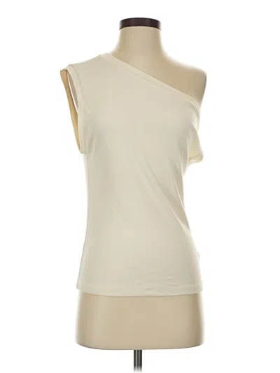 Pre-owned By Together Sleeveless Top Ivory One Shoulder Neckline Tops In White