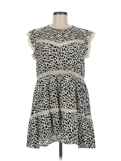 Pre-owned By Together Sleeveless Top Ivory Ruffles Neckline Tops In White