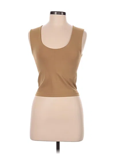 Pre-owned By Together Sleeveless Top Tan Scoop Neck Tops