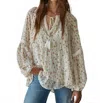 By Together Soft Floral Top In Ivory In Multi