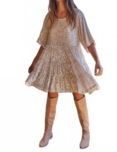 By Together Sparkle Baby Dress In Gold Silver