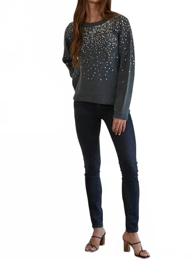 By Together Sparks Fly Crew Sweater In Charcoal Silver In Gray