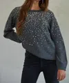 By Together Sparks Fly Pullover Sweater In Charcoal In Pink