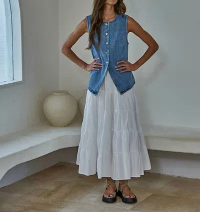 By Together Stacey Vest In Denim In Blue
