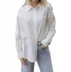 By Together Staple Pocket Collar Top In Off White In White