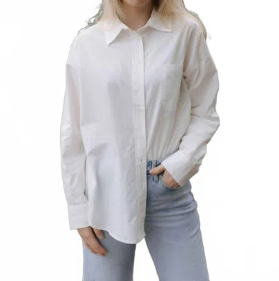 By Together Staple Pocket Collar Top In Off White