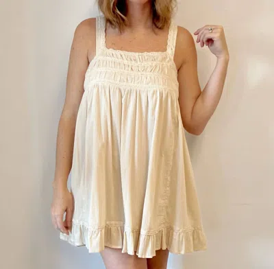 By Together Stay Neutral Babydoll Mini Dress In Natural