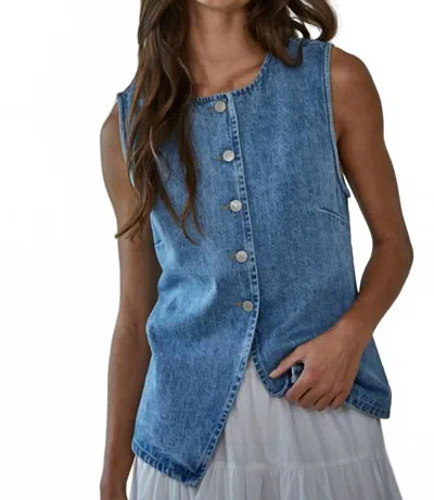 By Together Stella Vest In Denim In Blue