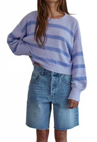 By Together Stripe Sweater In Lilac Periwinkle In Blue