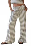 By Together Striped Lounge Pant In Cream Black In Multi