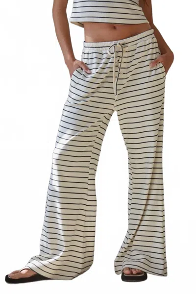 By Together Striped Lounge Pant In Cream Black In Multi