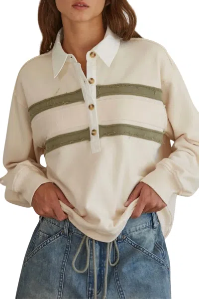 By Together Striped Pullover In Beige