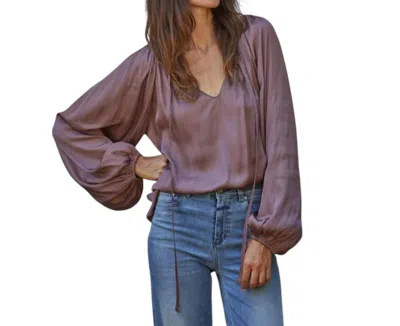 By Together Sue Satin Top In Chocolate Rose In Pink