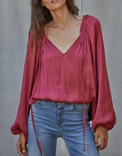 By Together Sue Satin Top In Ruby In Pink