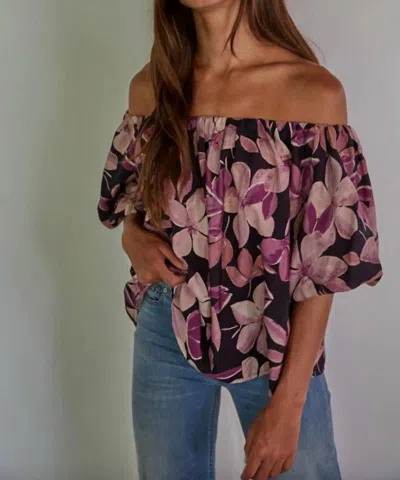 By Together Suki Floral Top In Violet Multi In Pink