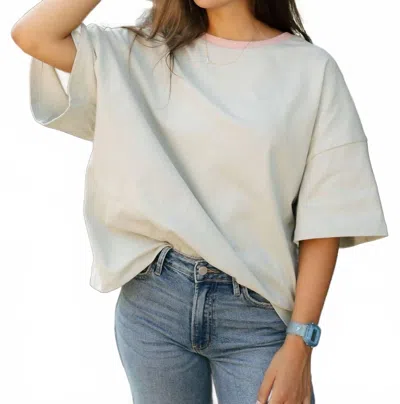 By Together Sweet Serve Contrast Top In Sage In Multi