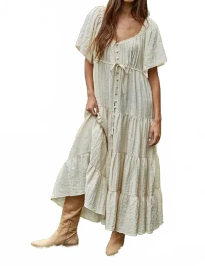 By Together Sweetheart Tiered Flare Maxi Dress In Cream In White
