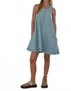 By Together Swing Mini Dress In Denim In Blue